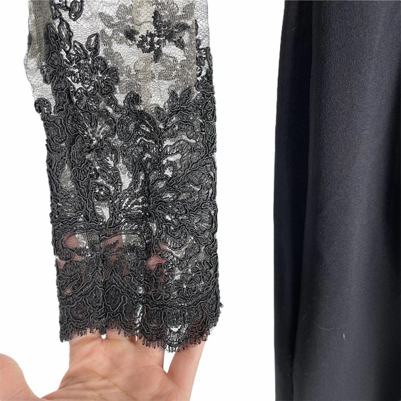 Tadashi Shoji Bataar Embroidered Tulle Crepe Gown Dress Size 6 - Picture 10 of 14